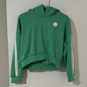 Maje Crop Green Hooded Sweatshirt